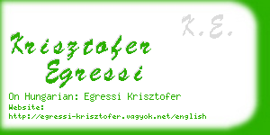 krisztofer egressi business card